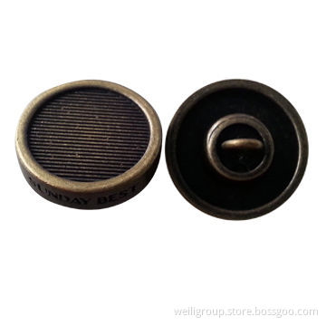 Shank button, made of metal alloy